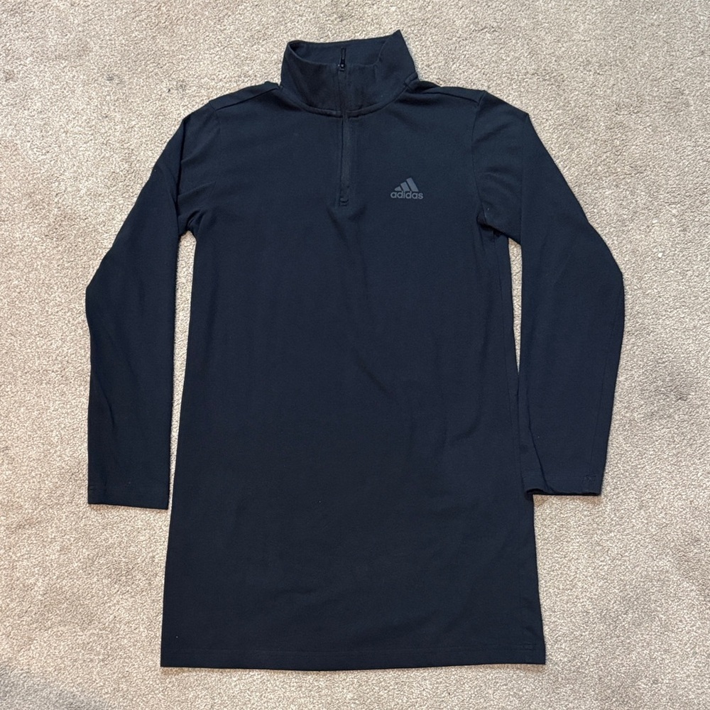 Adidas Black Aeroready Athletic Long Sleeve Quarter Zip Mini Dress Size S